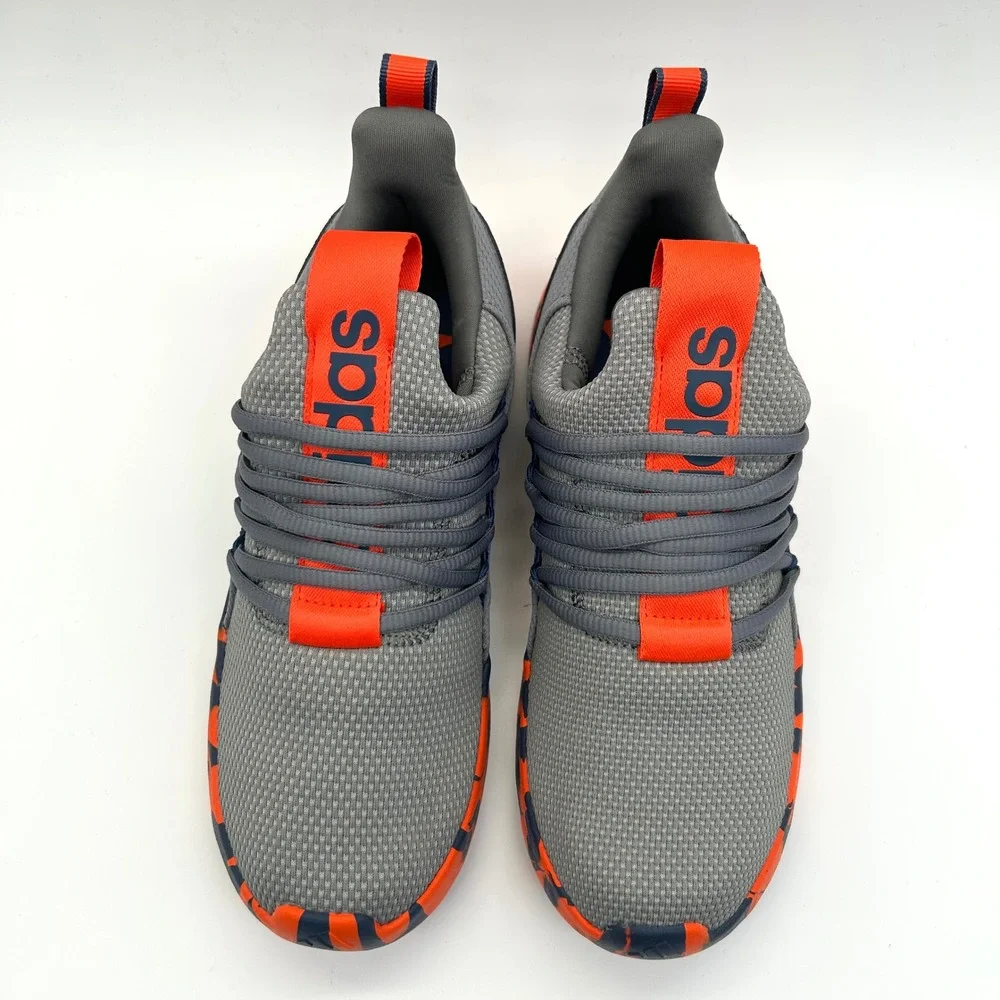 Adidas Lite Racer Adapt 7.0 K Shoes Kids 6 Grey Orange Camo Cloudfoam Sneakers